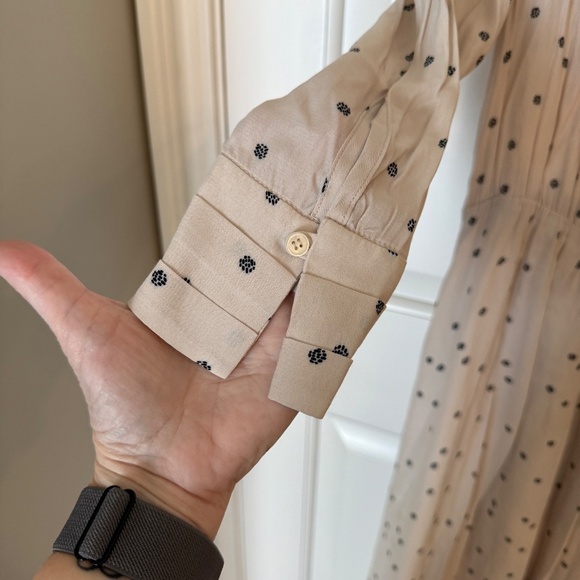 McGuire Peasant Midi Dress Beige Polka Dot 31715 - Picture 6 of 10